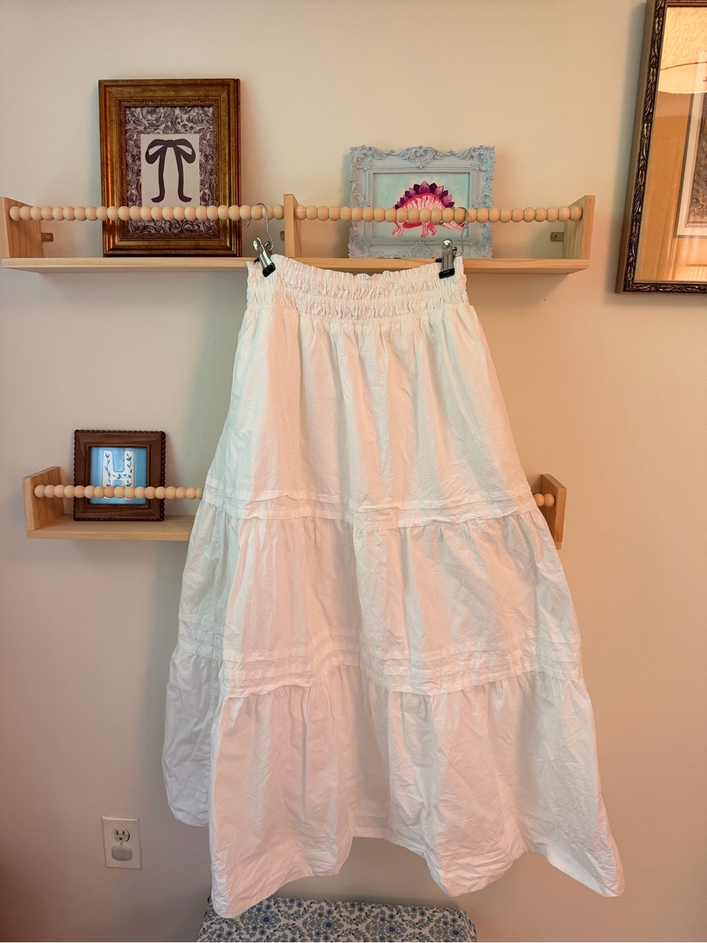 Quince White Tiered Maxi Skirt with Smocked Waist - Picture 3 of 4